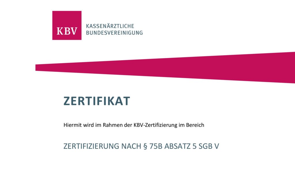 KBV Zertifikat nach 75b
