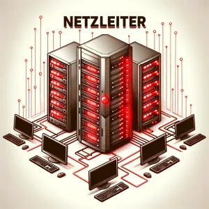 roter Serverraum mit Clients